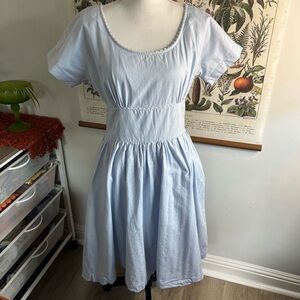 Isaac Mizrahi by Target Light Blue Midi Cotton Dress Size 10